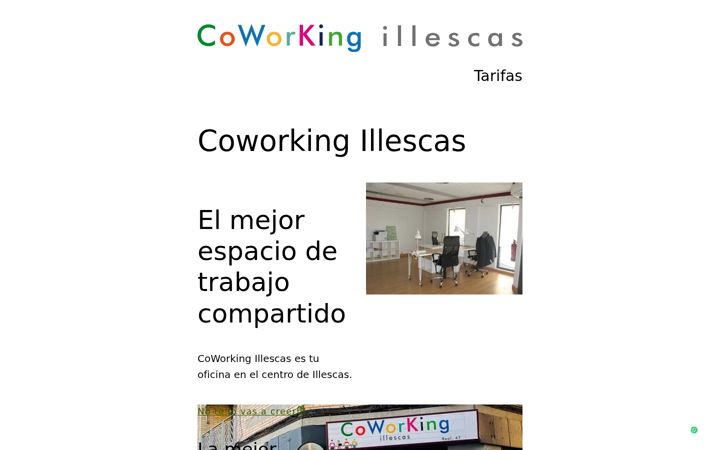 Screenshot of coworkingillescas.com