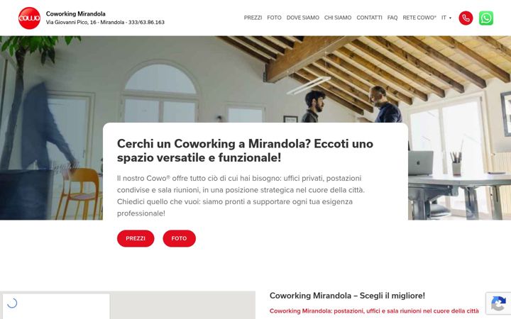 Posnetek zaslona coworkingmirandola.it