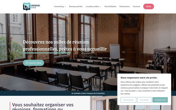 Screenshot of coworkingnamur.be