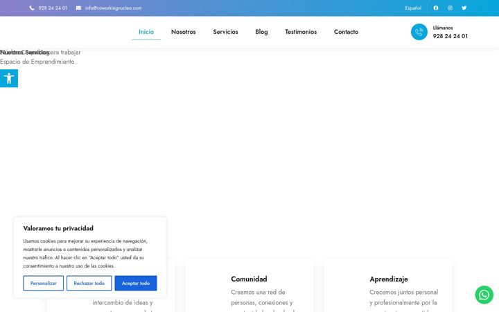 Screenshot of coworkingnucleo.com
