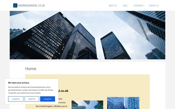 Screenshot of coworkingrental.co.uk