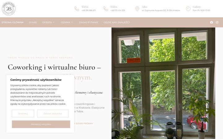 Screenshot of coworkingrynek28.pl