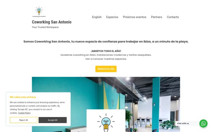 Screenshot of coworkingsanantonio.com