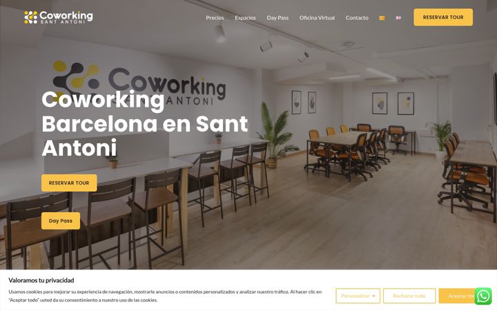 Screenshot of coworkingsantantoni.com