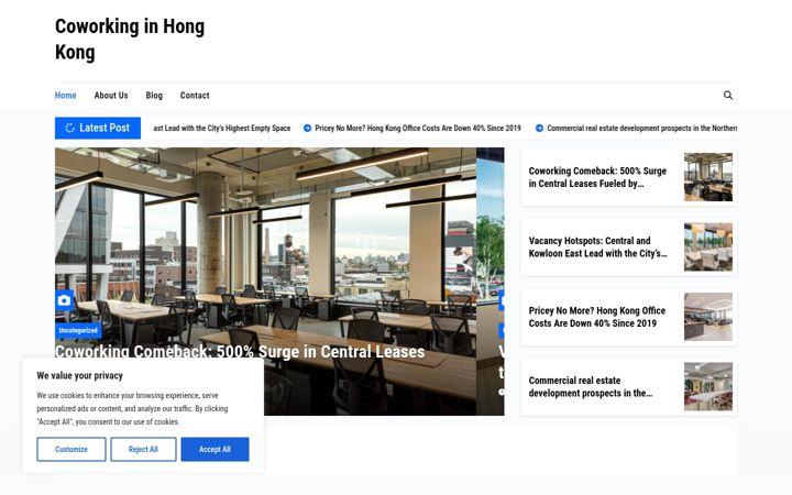 Screenshot of coworkingspaceonline.com