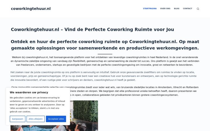Screenshot of coworkingtehuur.nl