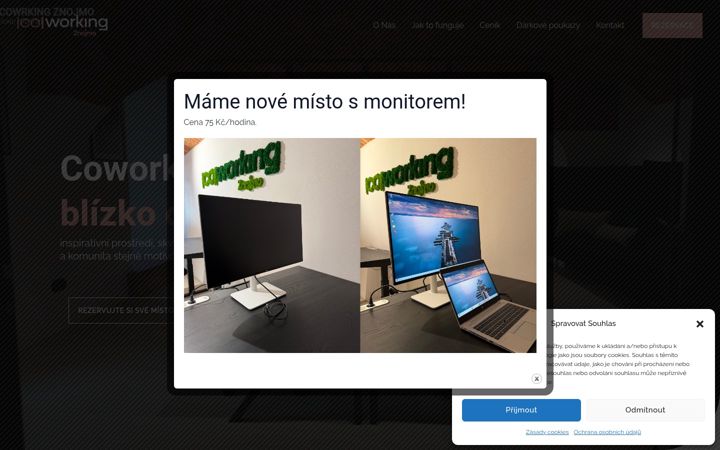 Skärmbild av coworkingznojmo.cz
