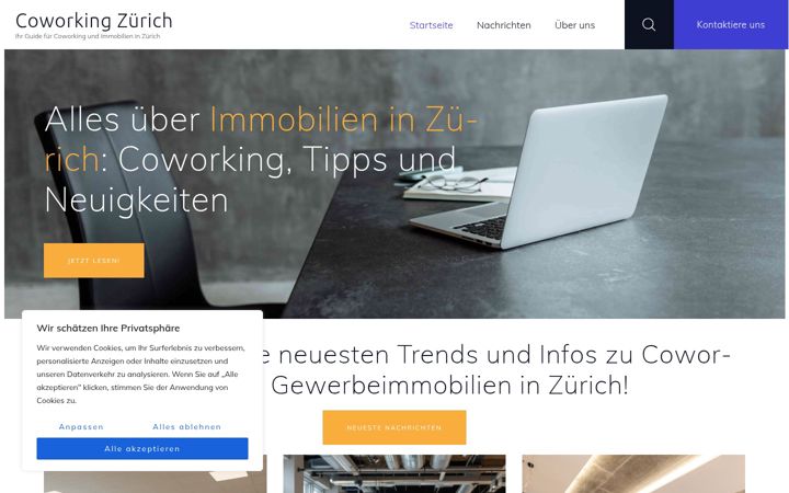 Screenshot of coworkingzurich.ch