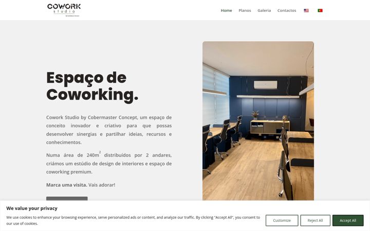 Screenshot van coworkstudio.pt
