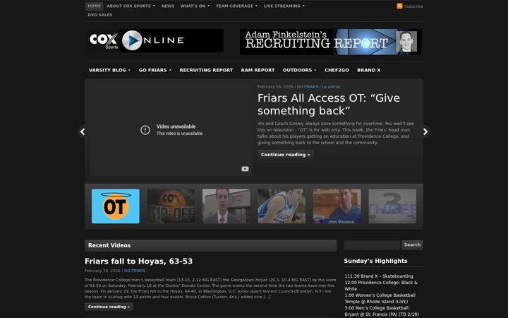 Screenshot of cox-sports.com
