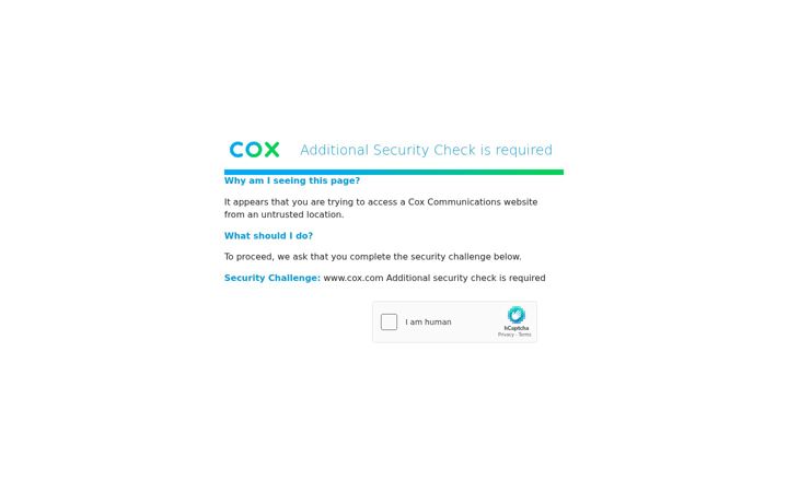 Skjámynd af cox.com