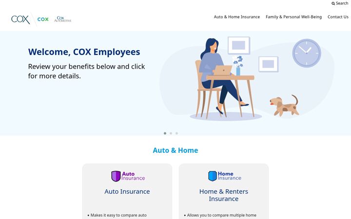 Screenshot of coxaddedbenefits.com