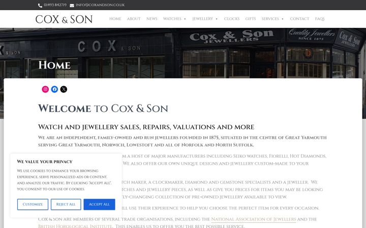 Képernyőkép: coxandson.co.uk