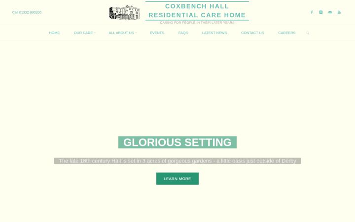 Screenshot of coxbench-hall.co.uk