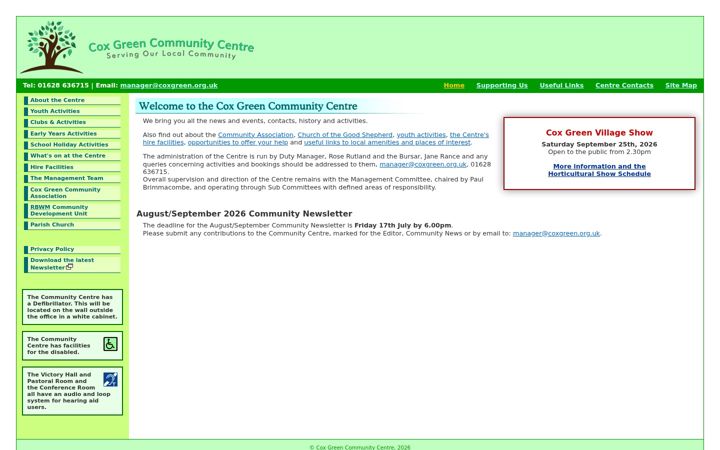 Screenshot di coxgreencommunitycentre.org.uk