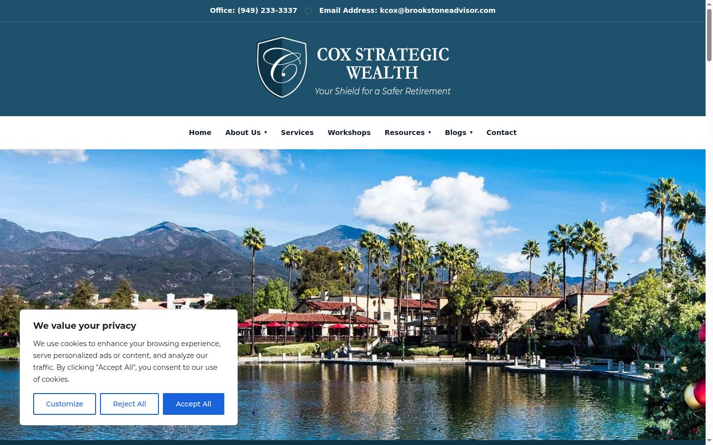Screenshot of the consent banner shown before any interaction