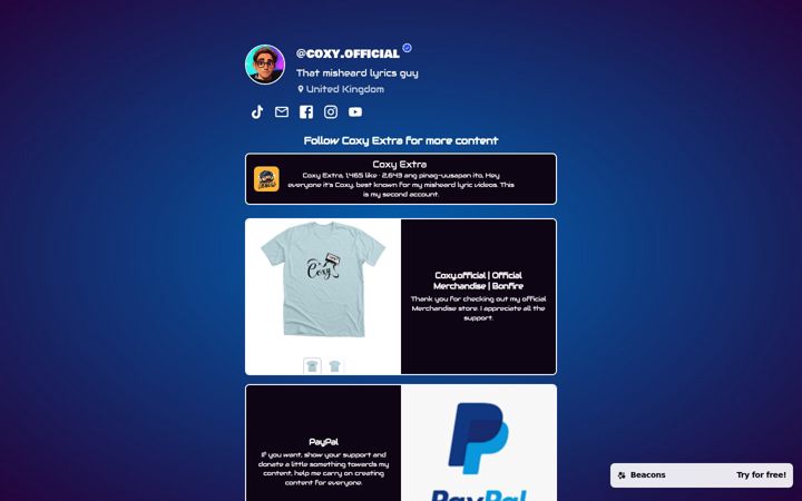 Screenshot of coxyofficial.com
