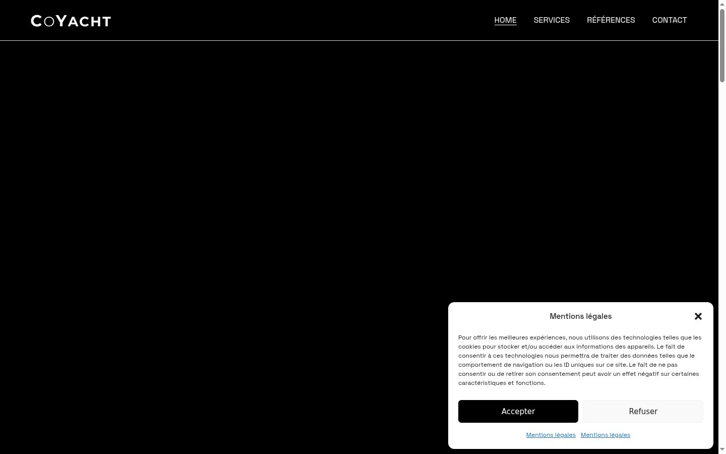 Screenshot del banner di consenso mostrato prima di qualsiasi interazione