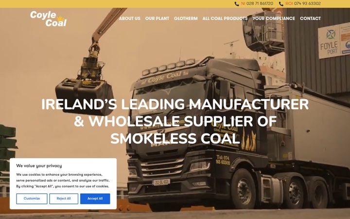 Skærmbillede af coylecoal.ie