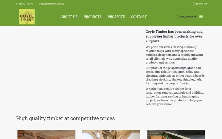 Screenshot of coyletimber.com