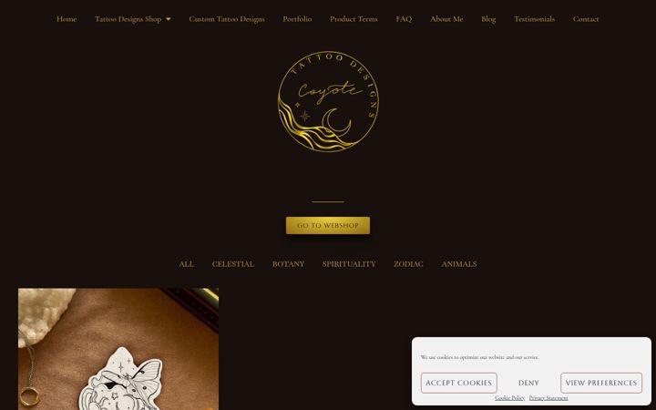 Screenshot of coyote-designs.com