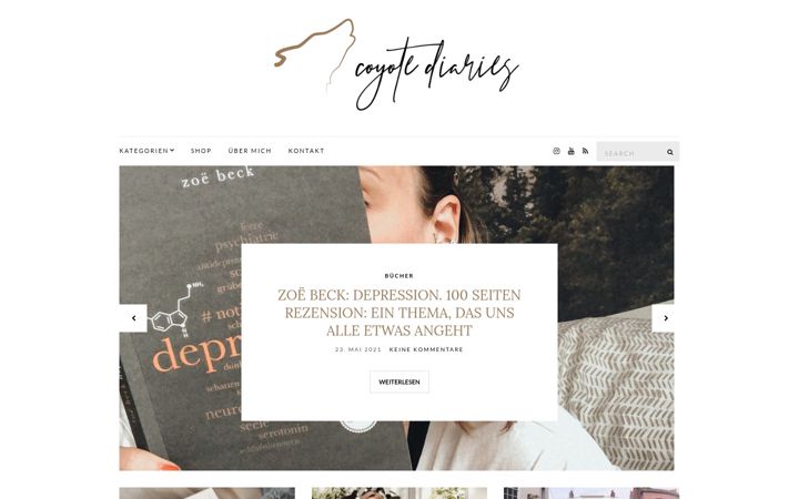 Screenshot of coyotediaries.com