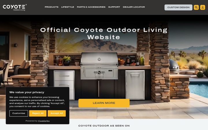 Screenshot of coyoteoutdoor.com