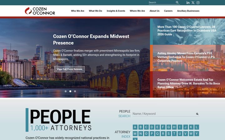Screenshot of cozen.com
