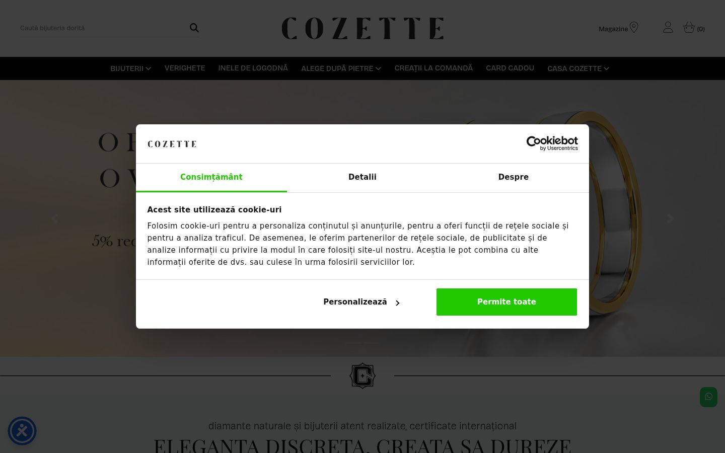 Screenshot of the consent banner shown before any interaction