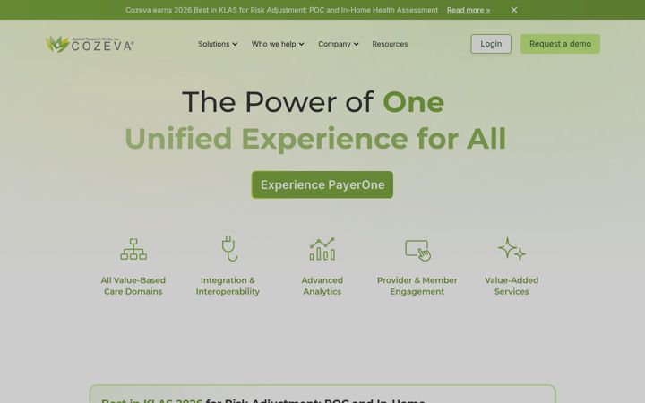 Screenshot of cozeva.com
