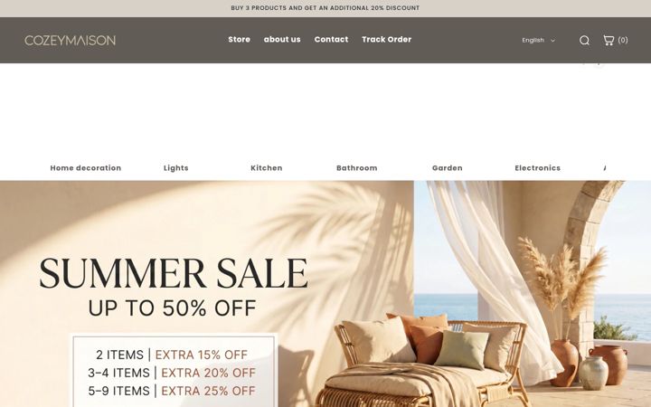Screenshot of cozeymaison.com