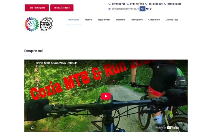Screenshot of cozia-mtb.ro