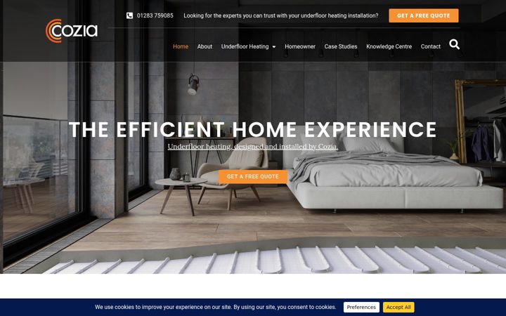 Screenshot of cozia.co.uk