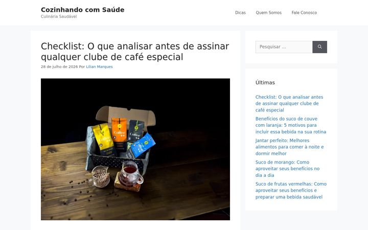 Zrzut ekranu cozinhandocomsaude.com.br