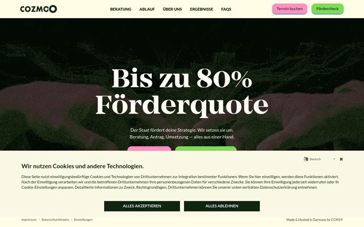 Screenshot of cozmoo.de