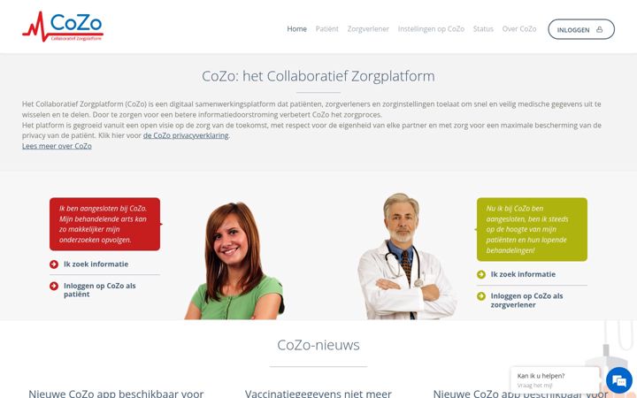 Screenshot of cozo.be