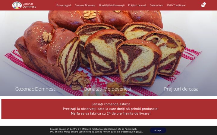 Screenshot of cozonacdomnesc.ro