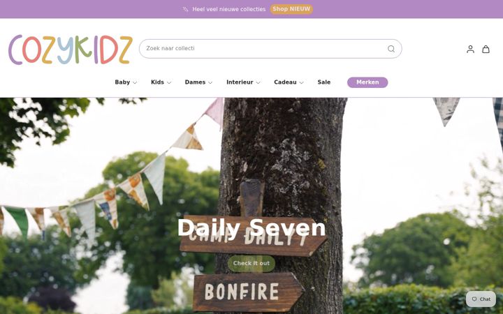 Screenshot of cozykidz.nl