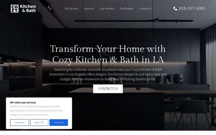Screenshot of cozykitchenandbath.com
