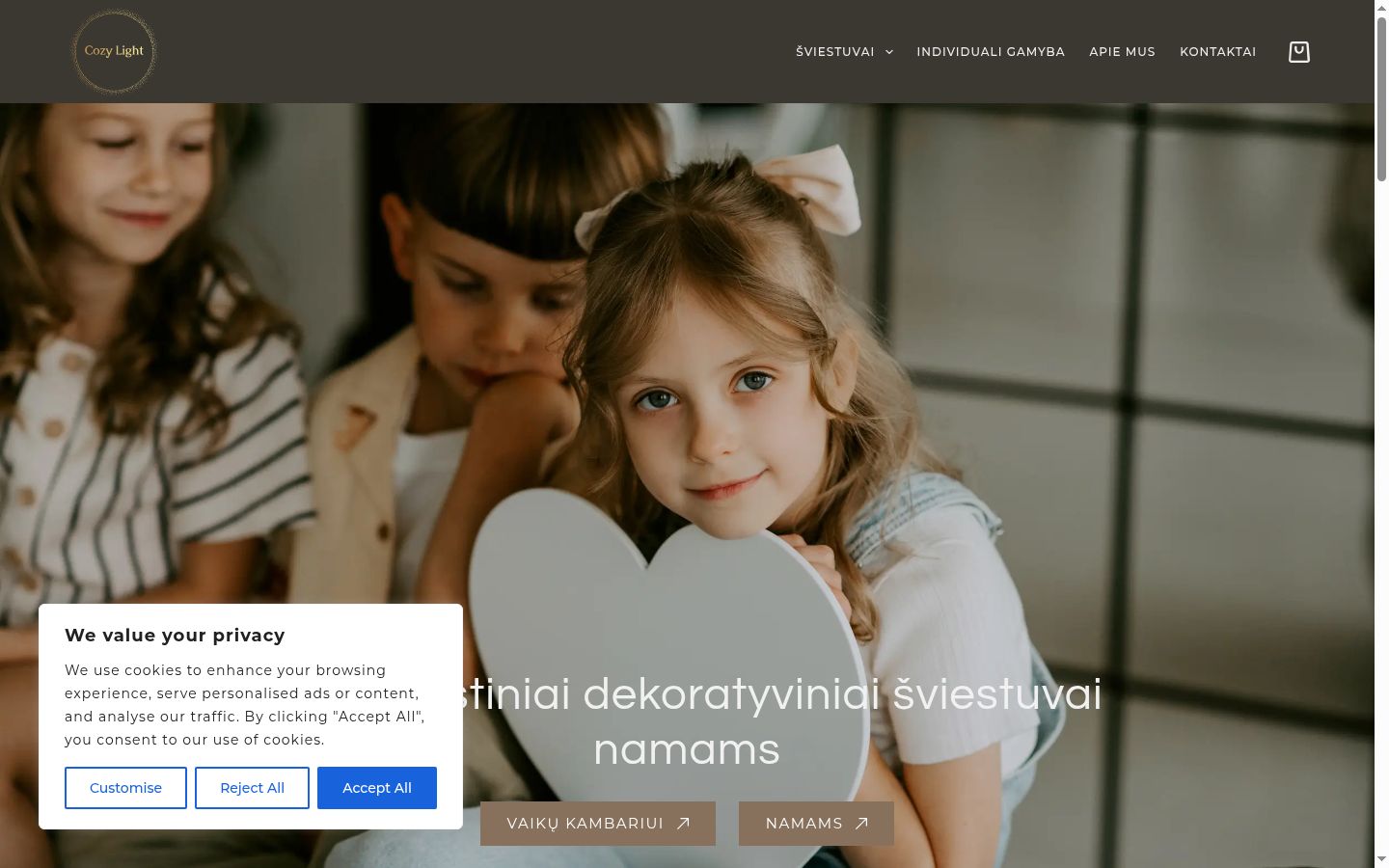 Screenshot del banner di consenso mostrato prima di qualsiasi interazione