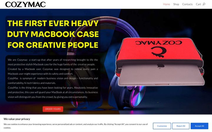 Screenshot of cozymac.com