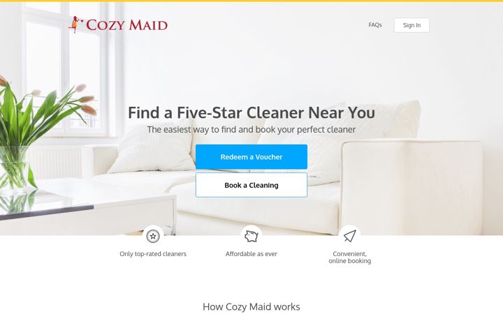 Screenshot of cozymaid.com