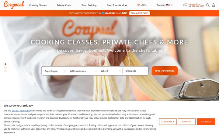 Screenshot of cozymeal.com