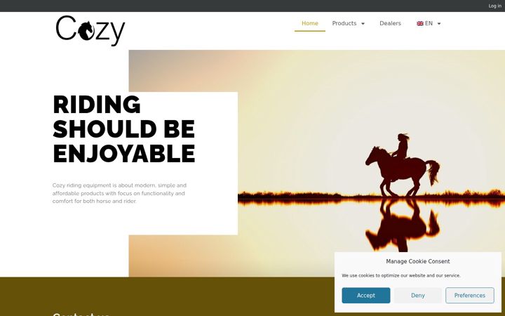 Screenshot of cozysaddles.com