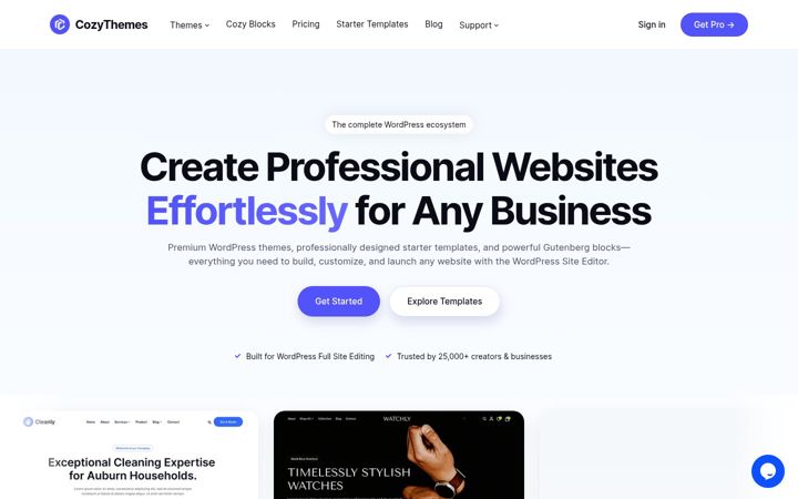 Screenshot of cozythemes.com