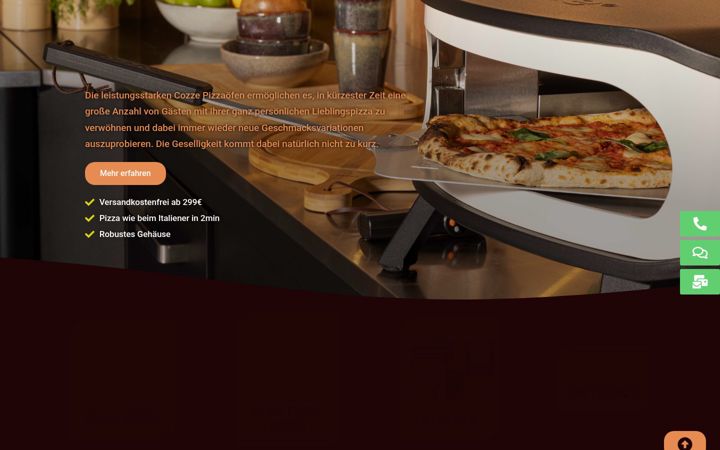 Screenshot of cozzepizzaofen.de