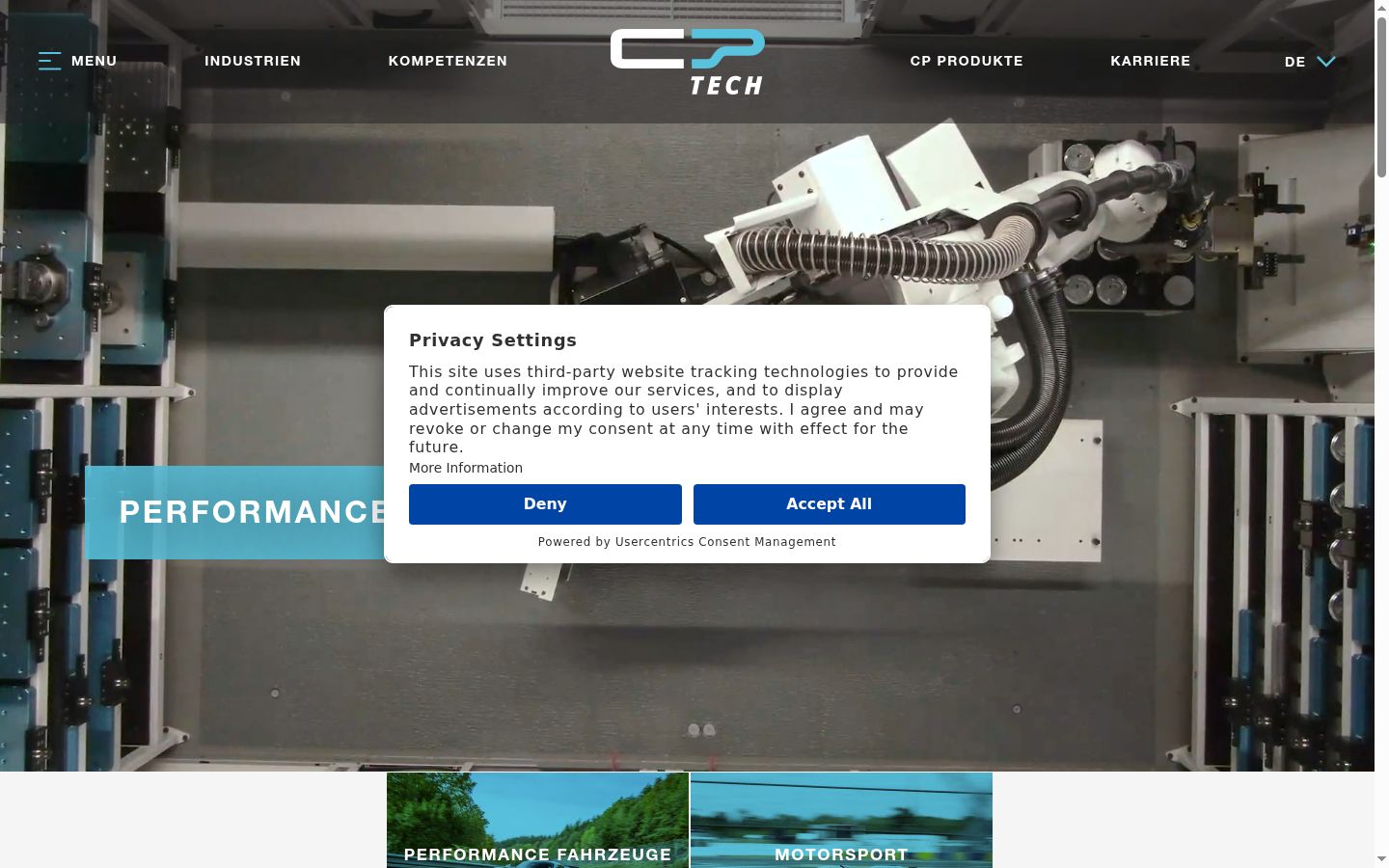 Screenshot del banner di consenso mostrato prima di qualsiasi interazione