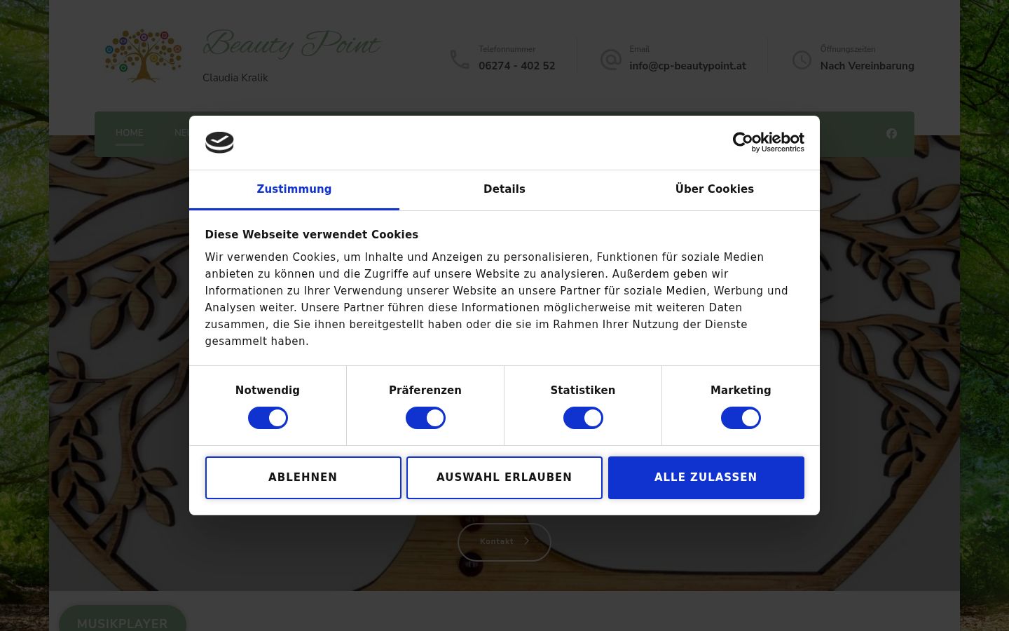 Screenshot of the consent banner shown before any interaction