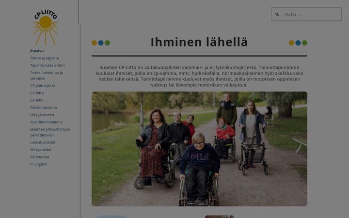 Screenshot di cp-liitto.fi