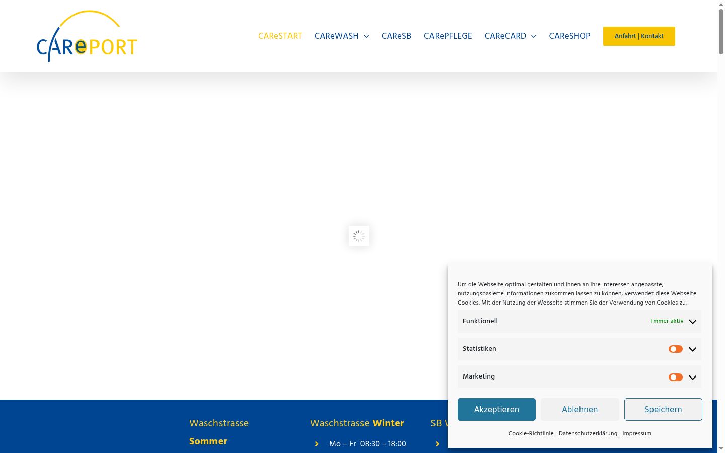 Screenshot del banner di consenso mostrato prima di qualsiasi interazione